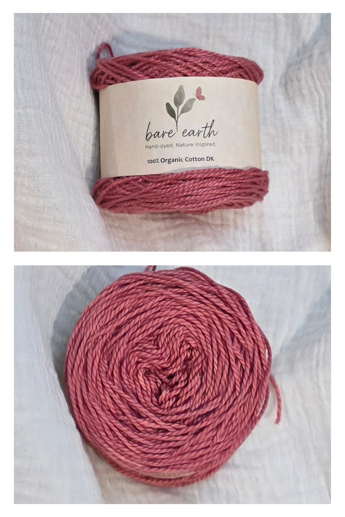 Desert Rose - organic cotton in DK and worsted weights