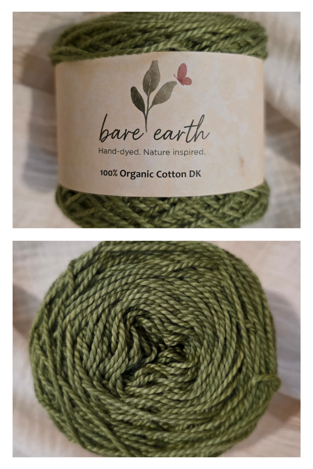 Moss Hollow - organic cotton in DK and worsted weights
