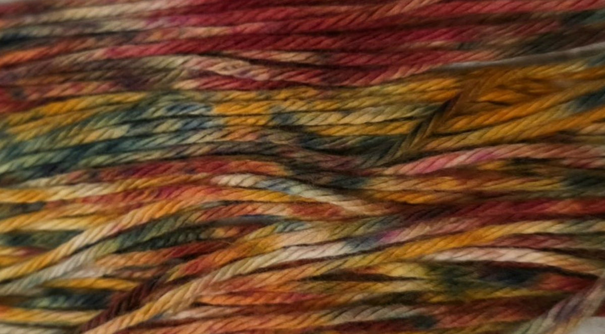 Falltide hand-dyed organic cotton yarn, speckled color detail